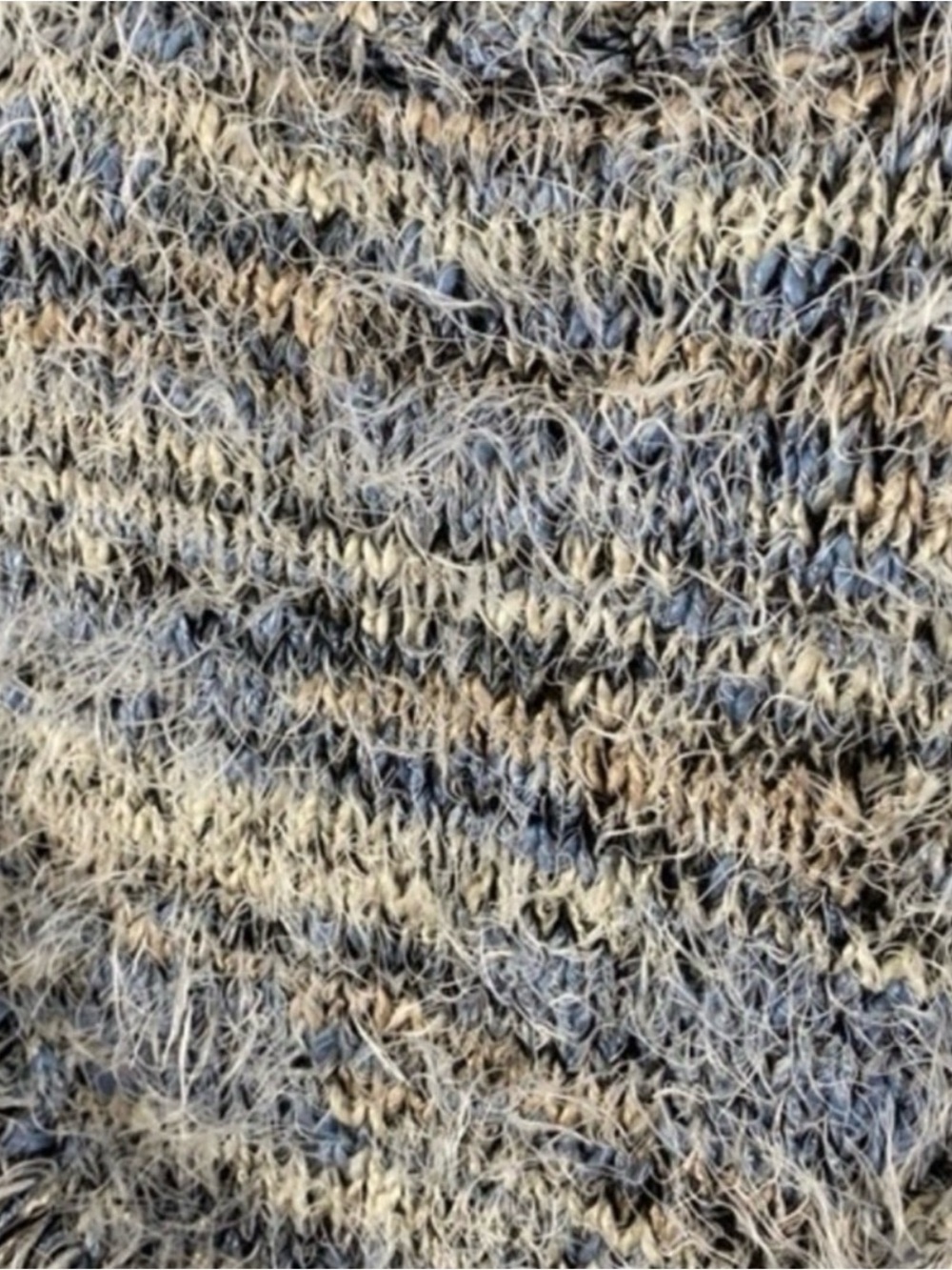 Gianni Bini Space Dye Fringe Eyelash Fuzzy Knit Sweater Dress Tunic L Blue Grey - Picture 6 of 10